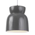 Justice Design Group Radiance 7 Inch Mini Pendant - CER-6515-WHT-MBLK-WTCD