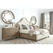Birch Lane™ Cadwall Solid Wood & Platform Bed Wood & /Upholstered/Polyester in Brown | 76 H x 82 W x 94.75 D in | Wayfair