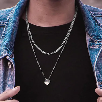 Vnox – ensemble de colliers de dés pour hommes pendentif en acier inoxydable pour les amateurs de