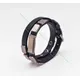 Bracelet clouté double rond en cuir véritable nouvelle étiquette noire bracelet manchette G396