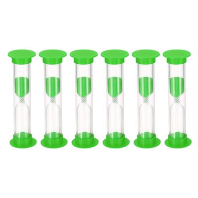 2 Minute Sand Timer, 6Pcs Small Sandy Clock, Count Down Sand Glass Green