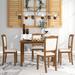5-Piece American Style Wood Dining Table Set with 4 Upholstered Chairs