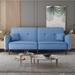 Linen Upholstered Loveseat Sleeper Sofa with Adjustable Tufted Backrest, 2 Pillows and 2 Storage Pockets