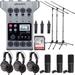 Zoom PodTrak P4 Portable Multitrack Podcast Recorder + 3x Zoom ZDM-1 Podcast Mic Pack Accessory Bundle