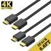 SUGIFT 4K HDMI Cable 6.6 FT- 2Pack High Speed 18Gbps A102 HDMI 2.0 Cable 4K HDR 3D 2160P 1080P HDMI Cord 32AWG Audio Return(ARC) Compatible UHD TV Blu-ray PS4 PS3 PC Projector