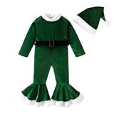 Baywell Kids Newborn Baby 1st Christmas Outfit Elf Snowman Christmas Tree Romper 2pcs Set Green 2-3T