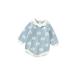 Baby Girl Winter Romper Top Long Sleeve Doll Collar Floral Print Knit Button Casual Jumpsuit