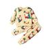 Gureui Toddler Baby Girl Boy Autumn Christmas Casual 2Pcs Clothes Set Long SleeveRound Neck Santa Claus Print Sweatshirt + Elastic Waist Trousers