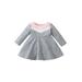 ZIYIXIN Infant Kids Baby Girlâ€™s Casual Cotton Dress Contrast Color Long Sleeve Spring Autumn Dress