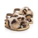 HOTWINTER Girl s Fluffy Slippers Kids Fuzzy Slippers Slide Sandals Leopard Tie Dye Plush Open Toe Slip on House Bedroom Slippers
