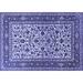 Blue/Indigo 84 x 60 x 0.35 in Area Rug - Canora Grey Irlinda Floral Machine Woven Area Rug in Blue/Purple/White /Wool | Wayfair