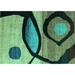 Black/Blue 108 x 72 x 0.35 in Area Rug - Ivy Bronx Anastasius Abstract Machine Woven Wool/Area Rug in Turquoise/Blue/Black /Wool | Wayfair