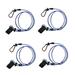 4 Pieces 42 Elastic Kayak Canoe Rowing Boat Paddle Leash Fishing Rod Holder Keeper Lanyard Tether with Carabiner