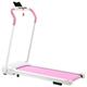 Treadmill Folding Treadmill for Home Portable Electric Motorized Treadmill Running Exercise Machine Compact Treadmill for Home Gym Fitness Workout Walking No Installation Required White&Pi