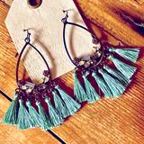 Anthropologie Jewelry | Anthropologie Demelza Crystal Tassel Chandeliers | Color: Green | Size: Os