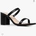 Zara Shoes | Black Slip On Sandal - Square Toe Low Block Heel | Color: Black | Size: 7.5