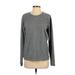 Sundays Sweatshirt: Crew Neck Covered Shoulder Gray Marled Tops - Women's Size Small