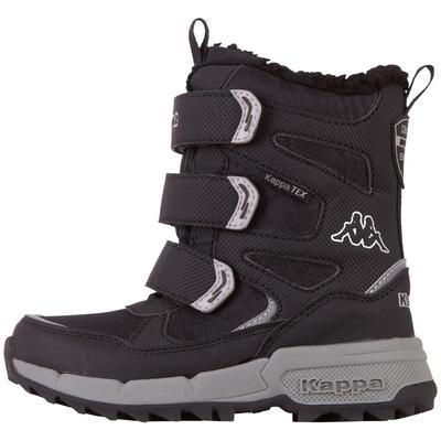 Outdoorwinterstiefel KAPPA, Gr. 37, schwarz (schwarz, silber), Synthetik, mehrfarbig, sportlich, Schuhe, - wasserdicht, windabweisend & atmungsaktiv