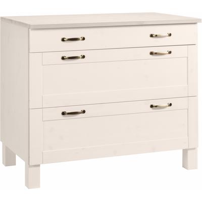 Unterschrank HOME AFFAIRE "Alby", weiß, B:100cm H:85cm T:60cm, Schränke, Breite 100 cm, 3 Schubladen Image