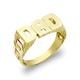 Jewelco London Men's Solid 9ct Yellow Gold Curb Link Sides DAD Ring