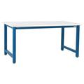 BenchPro KD4872-LP-LBFr-WT 48 x 72 x 30 to 36 in. Kennedy Height Adjustable Workbench with LisStat ESD Static Control Laminate Top Light Blue & White