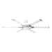 62 inch 6 Blade Ceiling Fan with Light Kit-Matte White with Brushed Steel Finish Bailey Street Home 96-Bel-4490054