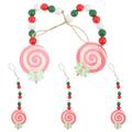 NUOLUX 5pcs Wooden Beaded Hanging Decor Beaded String Pendant Christmas Lollipop Decors