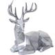 HHG - Deko Figur Hirsch 697, Reh Deko-Hirsch Tierfigur Skulptur Statue, liegend Indoor/Outdoor,