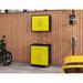 Wade Logan® Aseem 2 Piece Storage Garage Set Manufactured Wood in Yellow/Black | 34.41 H x 28.35 W x 17.72 D in | Wayfair