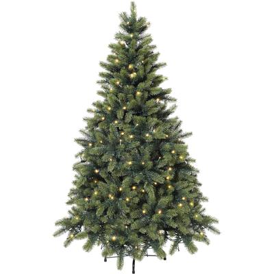 Künstlicher Weihnachtsbaum CREATIV DECO "Weihnachtsdeko, künstlicher Christbaum, Tannenbaum", grün, H:210cm Ø:135cm, Polyethylen, Weihnachtsbäume, mit LED-Lichterkette Image