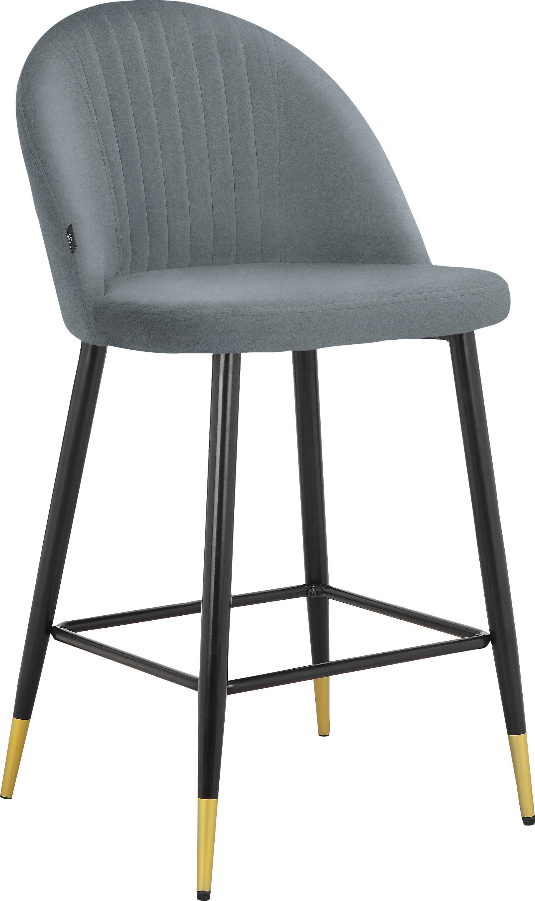 Bistrostuhl LEONIQUE "Embrosse", grau, B:48cm H:96cm T:55cm, Stoff, Stühle, Bistrostuhl, mit Sitz und Rücken gepolstert, in schönem Velourstoff, Sitzhöhe 65 cm