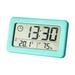 Jygee Clock Temperature Humidity LCD Portable Household Hygrometer Bedside Battery Operated Calendar Home Blue