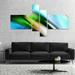 DESIGN ART Designart Rays of Speed Blue Green Abstract Canvas art print 60 in. wide x 32 in. high - 4 Panels