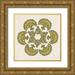 Zarris Chariklia 20x20 Gold Ornate Wood Framed with Double Matting Museum Art Print Titled - Block Print Mandala I