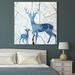 wall26 Canvas Print Wall Art Wood Ring Effect Blue Deer Silhouette Animals Wildlife Wood Panels Modern Art Farmhouse/Country Expressive Multicolor Warm for Living Room Bedroom Office - 16x16