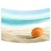 YKCG Summer Beach Seashell Sea Sand Blue Ocean Wall Hanging Tapestry Wall Art 90x60 inches