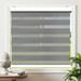 Biltek Cordless Zebra Window Blinds with Modern Design - Roller Shades w/ Dual Layers - Solid & Sheer Shades for Transparency / Privacy - Great for Home Office Kitchen Bathroom - Gray 43 W X 72 H