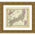 Colton 23x20 Gold Ornate Wood Framed with Double Matting Museum Art Print Titled - Yesso Kuriles Japan - Colton 1856