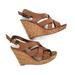 Jessica Simpson Shoes | Jessica Simpson Jamalla Platform Wedge Sandal Heels Faux Leather Brown | Color: Tan | Size: 8.5