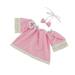 EUBUY Baby Lace Princess Dress Set Summer Cute Casual Lace Dress Set Bowknot Lace Flower Edge Set for 2-4 Years Old Pink