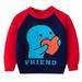 Autumn Casual Kids Pullovers Sweater Toddler Boys Girls Cartoon Love Little Dinosaur Print Sweater Long Sleeve Warm Knitted Pullover Knitwear Tops Sweater