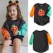 URMAGIC Baby Boy Girl Halloween Pumpkin Long Sleeve Sweatshirt Romper-12 Months