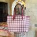 Coach Bags | Coach Gingham Plaid Check Reversible Tote Handbag Women Pink Nwt Rare | Color: Pink/White | Size: Os