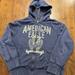 American Eagle Outfitters Other | American Eagle Outfitters Blue Distressed Painted Zip Up Hoodie Men's Lg | Color: Blue/Cream | Size: Large