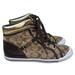 Coach Shoes | Coach New York Womens Brown Freesia A5005 Lace Up High Top Sneaker Shoes | Color: Brown/Tan | Size: 6b