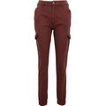 Cargohose URBAN CLASSICS "Damen Ladies High Waist Cargo Pants" Gr. 31, Normalgrößen, rot (cherry) Damen Hosen High-Waist-Hosen