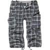 Stoffhose BRANDIT "Brandit Herren Industry Vintage Cargo 3/4 Shorts", Herren, Gr. L, US-Größen, grau (schwarzgrau, lila), 100% Baumwolle, unifarben, normal, Hosen