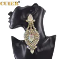 Boucles d'oreilles Drag Queen en cristal rouge pour femme bijoux en biscuits AB 16 clips 14.5cm