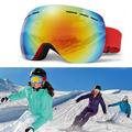 Aptoco Ski Goggles Frameless Anti-Fog Over Glasses Snowboard Goggles with UV Protection Windproof Helmet Compatible Dual Lens Goggles for Skiing & Skating & Outdoor Sports Valentines Day Gifts
