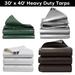 30 x 40 Super Heavy Duty 16 Mil Tarp Extra Thick Waterproof Poly Tarp Cover Rip and Tear Proof Tarpaulin